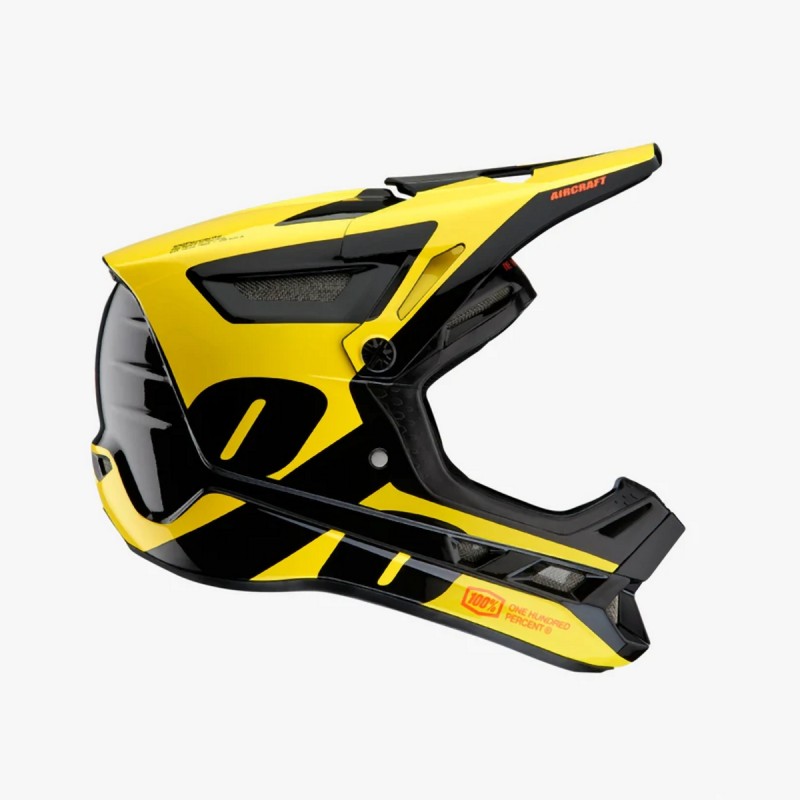 PROMOCJA 100 PROCENT MTB KASK ROWEROWY AIRCRAFT COMPOSITE LTD NEON YELLOW KOLOR CZARNY/ŻÓŁTY ROZMIAR L (59-60 CM)
