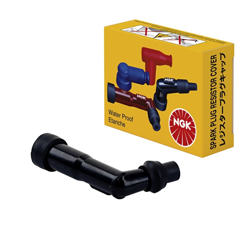 Fajka na świecę ebonitowa kątowa (102) czarna do Kawasaki GPZ 1100, Suzuki GS 750/850/1000, Yamaha XJ 6