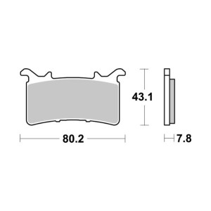 sbs klocki hamulcowe kh757 racing dual sinter kolor złoty tarcza prawa przód bmw m 1000 rr \'21-\'24, honda cbr 1000 rr \'20-\'2