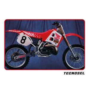 Komplet naklejek TecnoSel (Blackbird) + pokrowiec na siedzenie Honda CR 125 '91-'92, CR 250 '90-'91
