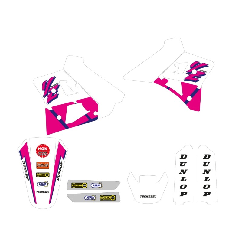 Komplet naklejek TECNOSEL (BLACKBIRD) + pokrowiec na siedzenie Yamaha YZ 250 '91-'92