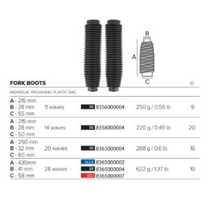 Gumy na teleskopy 350-430mmx41mmx58mm kolor czarny - Polisport