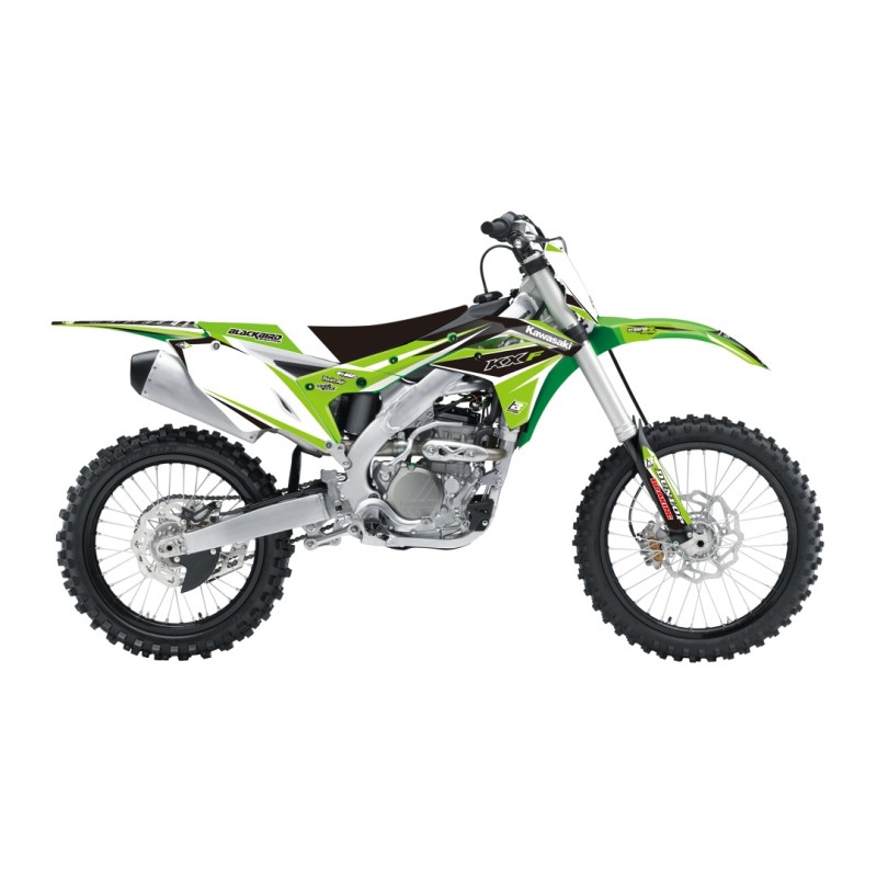 Komplet naklejek i pokrowiec na siedzenie Kawasaki KXF 250 \'17-\'20 - Zielony