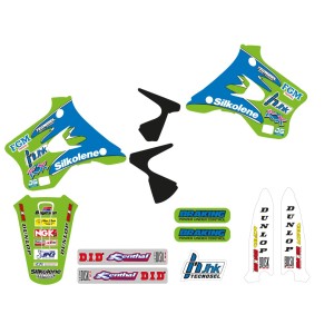 Komplet naklejek i pokrowiec na siedzenie Kawasaki KX 125/250 '94-'98