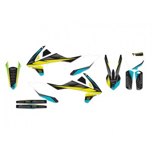 Komplet naklejek i pokrowiec na siedzenie KTM SX/SX-F '16-'18, EXC/EXC-F '17-'19 - BLACKBIRD STEALTH