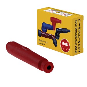 NGK Fajka na świecę (nr 8673) prosta - czerwona, silikonowa, gwint 10,12 mm (5k Ohm)