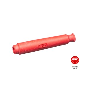 NGK Fajka na świecę (nr 8673) prosta - czerwona, silikonowa, gwint 10,12 mm (5k Ohm)