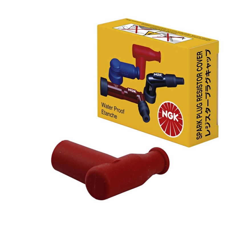 NGK Fajka na Świecę Gumowa Kątowa (90) z Nakrętką Kolor Czerwony (8955) (TB05EM-R)