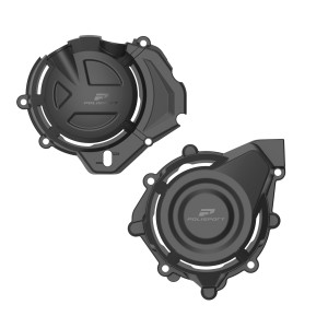 POLISPORT ZESTAW OSŁONA POKRYWY ALTERNATORA I SPRZĘGŁA CF MOTO 450MT \'24-\'25 CZARNY