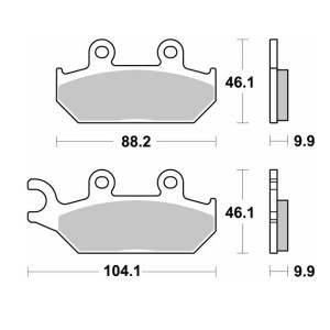Klocki Hamulcowe SBS KH645 Off-Road Sinter Złoty Can-Am Commander 800/100 '18-'20, Yamaha YXC/YXM Viking Wolverine, YXE