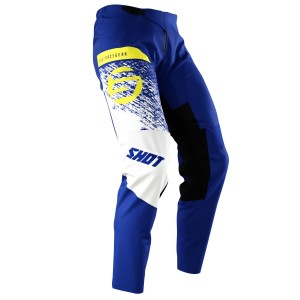 Wyprzedaż spodni moto Shot Racing Devo Roll Blue - niebieskie/białe/żółte, rozmiar 26