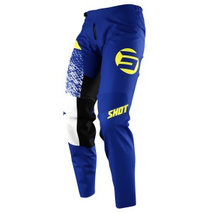Spodnie motocyklowe SHOT RACING DEVO ROLL Blue/White/Yellow - rozmiar 30
