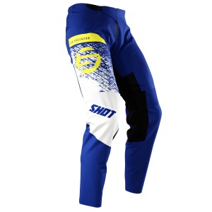 Spodnie motocrossowe SHOT RACING DEVO ROLL BLUE - niebieskie/białe/żółte - rozmiar 40