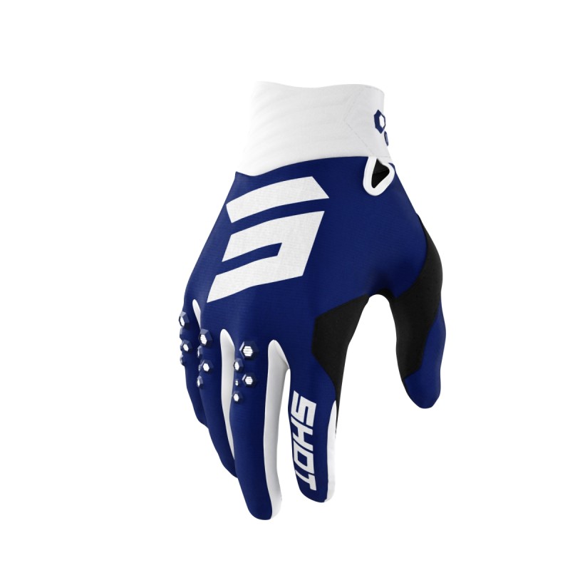 Rękawice motocyklowe SHOT RACING CONTACT Blue/Biały - Rozmiar 08