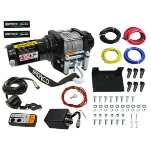 Wyciągarka BRONCO 2500lbs 1134kg lina stalowa 4.8mm x 15.2m, pilot