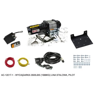 Bronco Wyciągarka 3500lbs (1588kg) - Lina stalowa 5.5mm x 15.2m, pilot