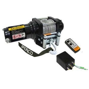 Bronco Wyciągarka 3500lbs (1588kg) - Lina stalowa 5.5mm x 15.2m, pilot
