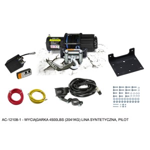 BRONCO Wyciągarka 4500lbs (2041kg) | Lina syntetyczna 5.5mm x 15.5m | Pilot