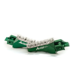 Podnóżki Kawasaki KXF250/KXF450 '05-'17, '07-'17 - Zielone, Regulowana Szerokość