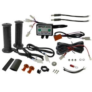 Manetki podgrzewane ATV + podgrzewacz kciuka - srebrny sterownik z regulacją temperatury