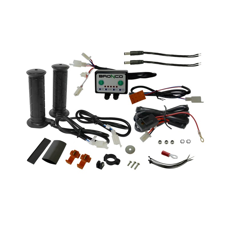 Manetki podgrzewane ATV + podgrzewacz kciuka - srebrny sterownik z regulacją temperatury