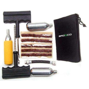 Zestaw naprawczy do pompowania przebitych opon bezdętkowych - Bronco (7 elementów)