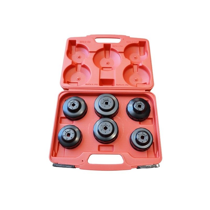Komplet kluczy do filtrów oleju M.C. (6 szt) - 76mm/12, 65mm/14, 76mm/8, 76mm/14, 80mm/15, 68mm/14