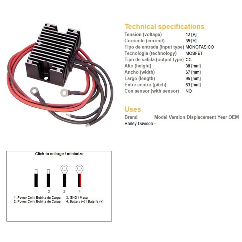 Regulator napięcia do Harley-Davidson - DZE, części motocyklowe