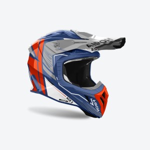 Kask cross/enduro ATV/quad Airoh Aviator Ace 2 Engine Cerulean Gloss pomarańczowy/biały/niebieski rozmiar M