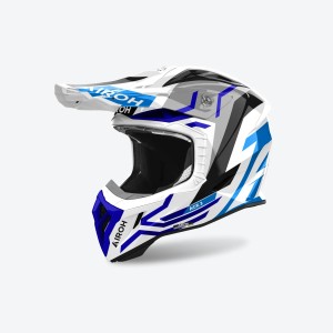 AIROH PROMOCJA KASK CROSS / ENDURO / ATV / QUAD AVIATOR ACE 2 GROUND BLUE GLOSS - Szary/Biały/Niebieski - Rozmiar L