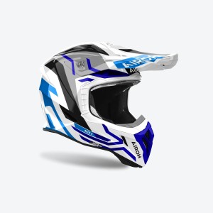 AIROH PROMOCJA KASK CROSS / ENDURO / ATV / QUAD AVIATOR ACE 2 GROUND BLUE GLOSS - Szary/Biały/Niebieski - Rozmiar L