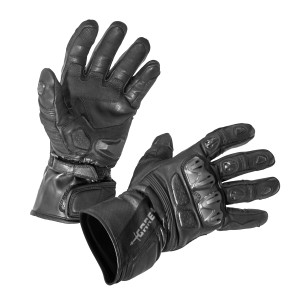 Gareth Rękawice Skórzane Długie Model Touring Kolor Czarny Rozmiar L