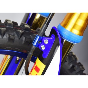 Uchwyt (mocowanie) przewodu hamulcowego przedni do Yamaha Honda Kawasaki Suzuki Fantic - niebieski