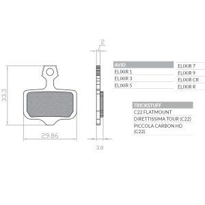 Klocki hamulcowe rowerowe E-Bike Brenta - promocja, pasują do Avid Elixir i SRAM XX