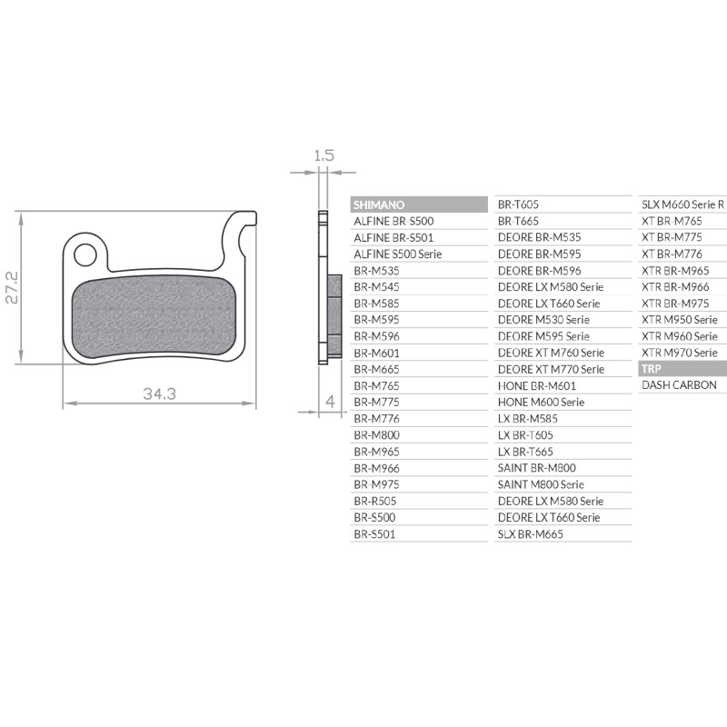 Klocki hamulcowe rowerowe Brenta promocja - pasują do Shimano XTR BR-M975