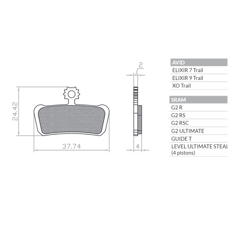Brenta Bike Klocki Hamulcowe Rowerowe Sinter Spiekane Metaliczne MTB/Szosą/Elektryk