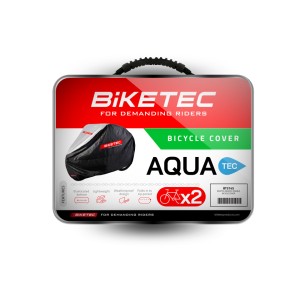 BIKETEC Pokrowiec Wodoodporny Aquatec na Dwa Rowery Kolor Czarny/Szary Rozmiar Uniwersalny
