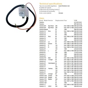 Cewka zapłonowa do Yamaha BW 200/350, DT 125, DT 50, TW 200, YFS 200 Blaster