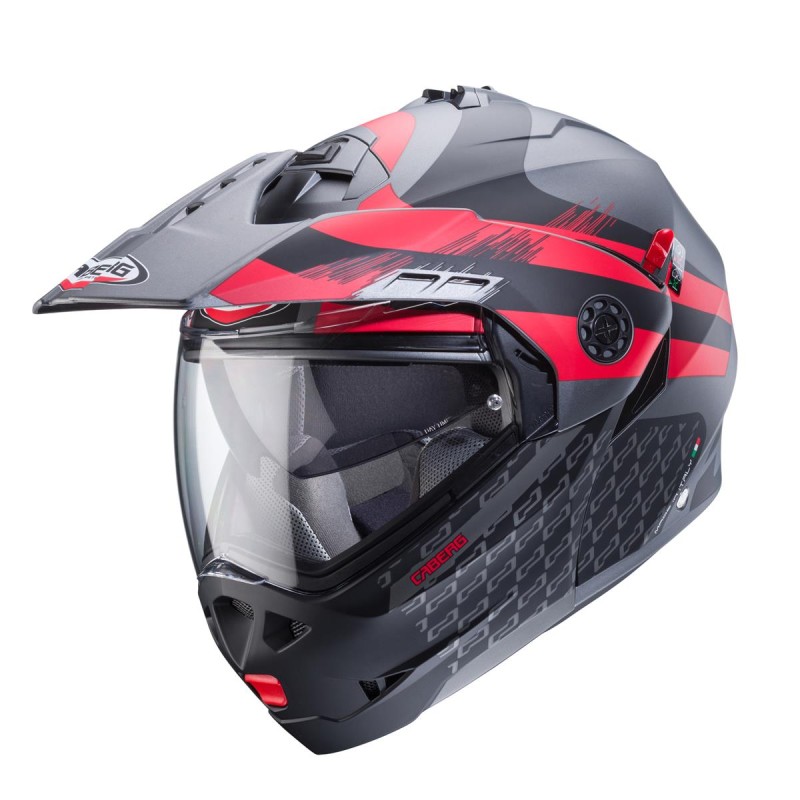 Kask szczenowy Caberg Tourmax X Sarabe - Szary Mat/Czarny/Czerwony XL