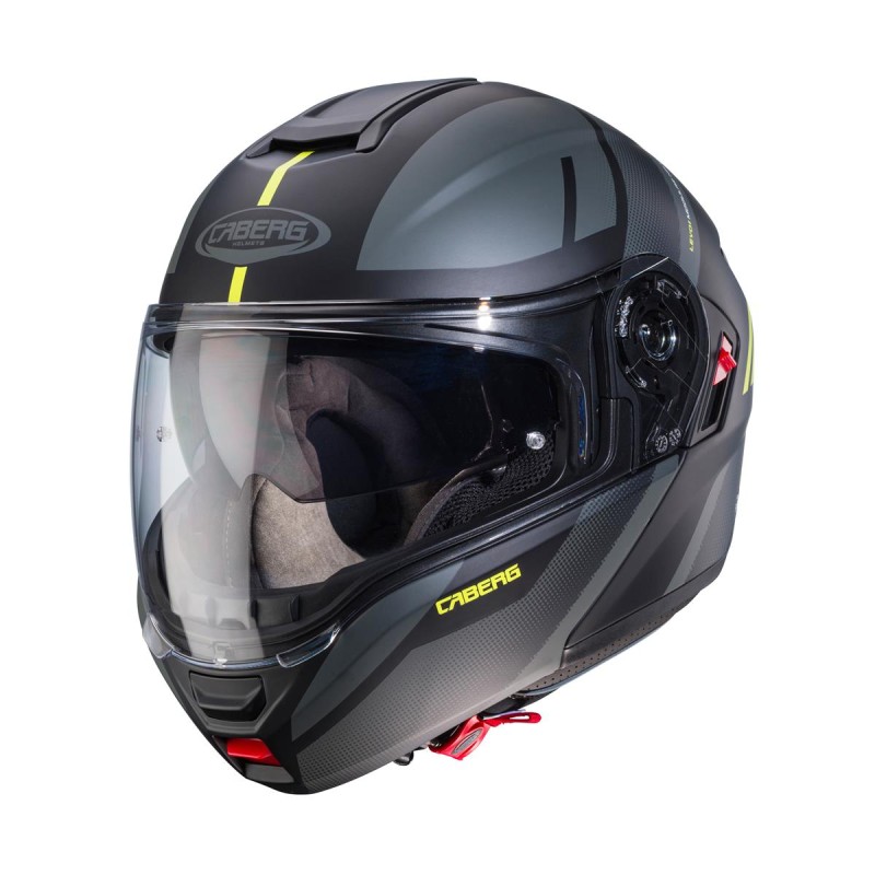 Kask Caberg Promocja - Model Levo X Manta, Rozmiar S, Kolor Czarny Mat/Szary/Żółty Fluorescencyjny