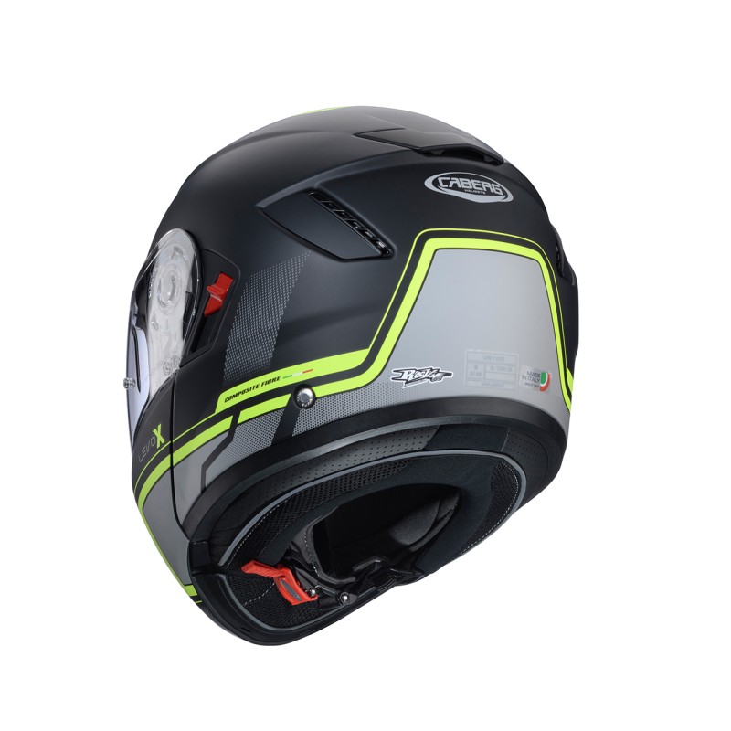 Kask Caberg Flip-Up Model Levo X Elite Czarny Mat/Szary/Zółty Fluo XL