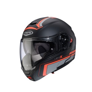 Kask Caberg Flip-Up Levo X Elite czarny mat/szary/czerwony fluo rozmiar L
