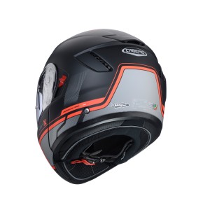 Kask szczękowy Caberg Levo X Elite czarny mat/szary/czerwony fluo rozmiar M