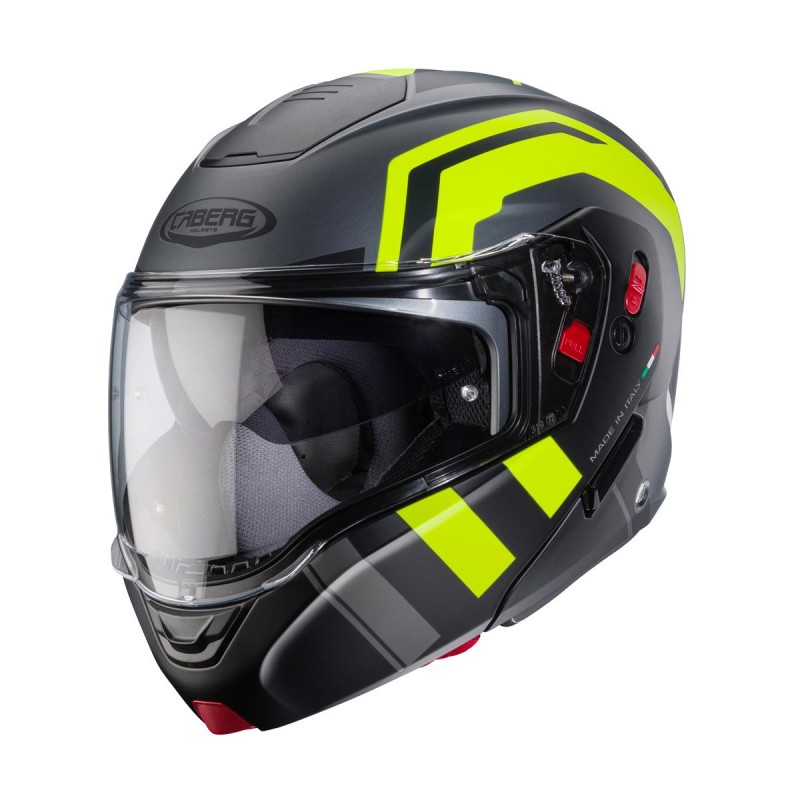 Kask szczenkowy Caberg Horus X Road szary mat/czarny/żółty fluo L