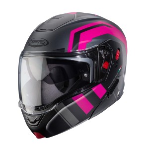 Kask szczenowy Caberg Horus X Road - szary mat/czarny/fuksja - rozmiar S
