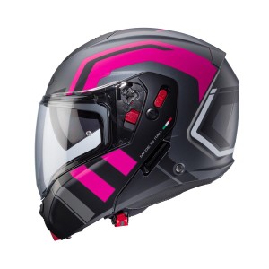 Kask szczenowy Caberg Horus X Road - szary mat/czarny/fuksja - rozmiar S