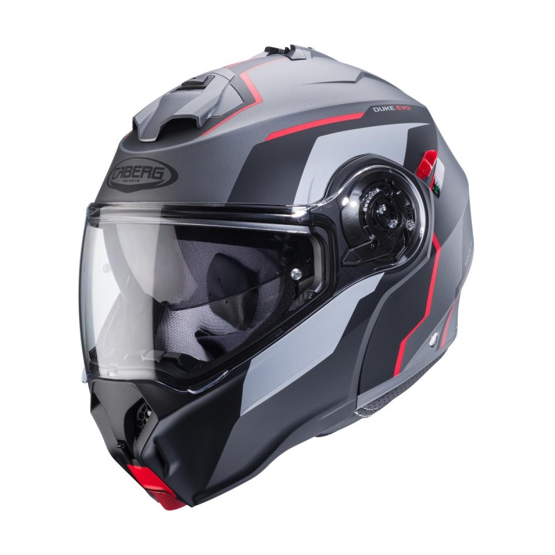 Kask Caberg Flip-Up Duke Evo Move Szary Mat/Czarny/Czerwony Rozmiar L