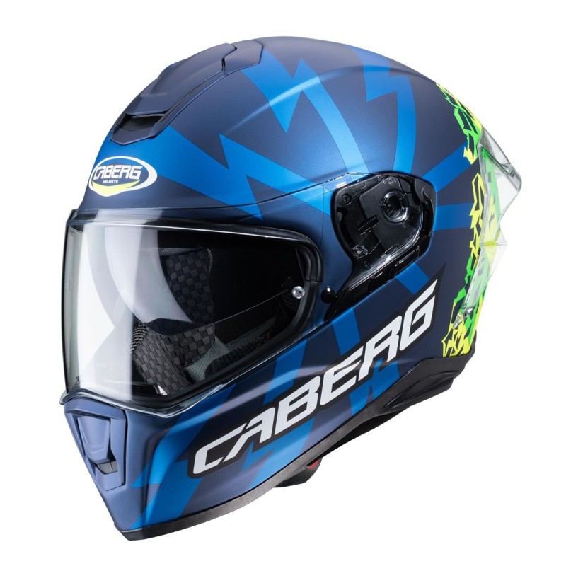 Kask integralny Caberg Drift Evo Storm niebieski mat/żółty fluo/zielony fluo rozmiar L