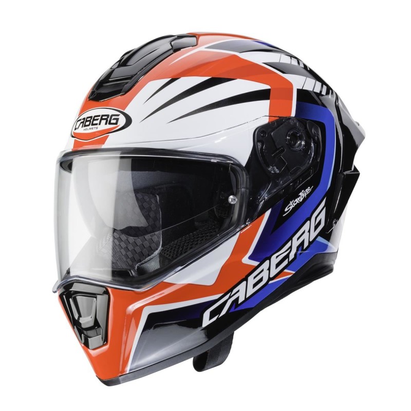 Kask integralny Caberg Drift Evo MR55 - wyprzedaż, czerwony/niebieski/biały, rozmiar