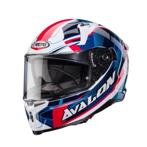 Kask integralny Caberg Avalon X Optic - Biały/Niebieski/Czerwony - Rozmiar XL